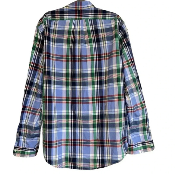 Ralph Lauren Blue Plaid Long Sleeve Button Down Size Large - Picture 4 of 8
